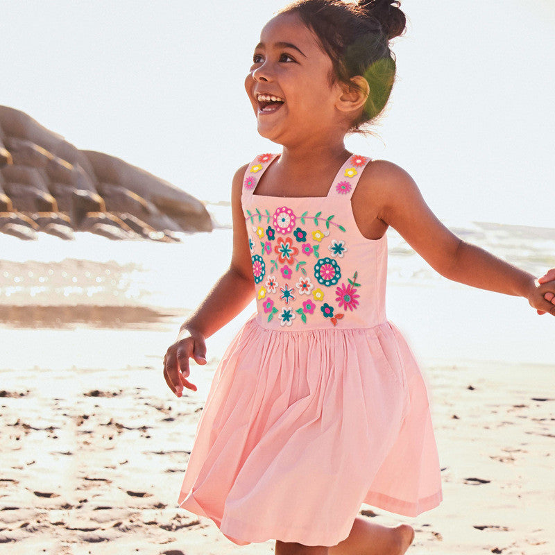 Vestido infantil de punto bordado
