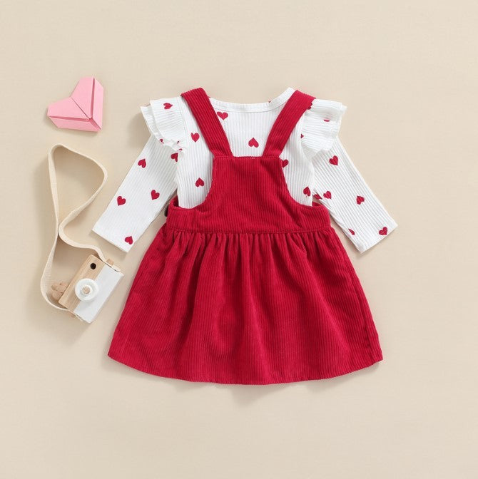 Traje de San Valentín para niña con forma de corazón talla R