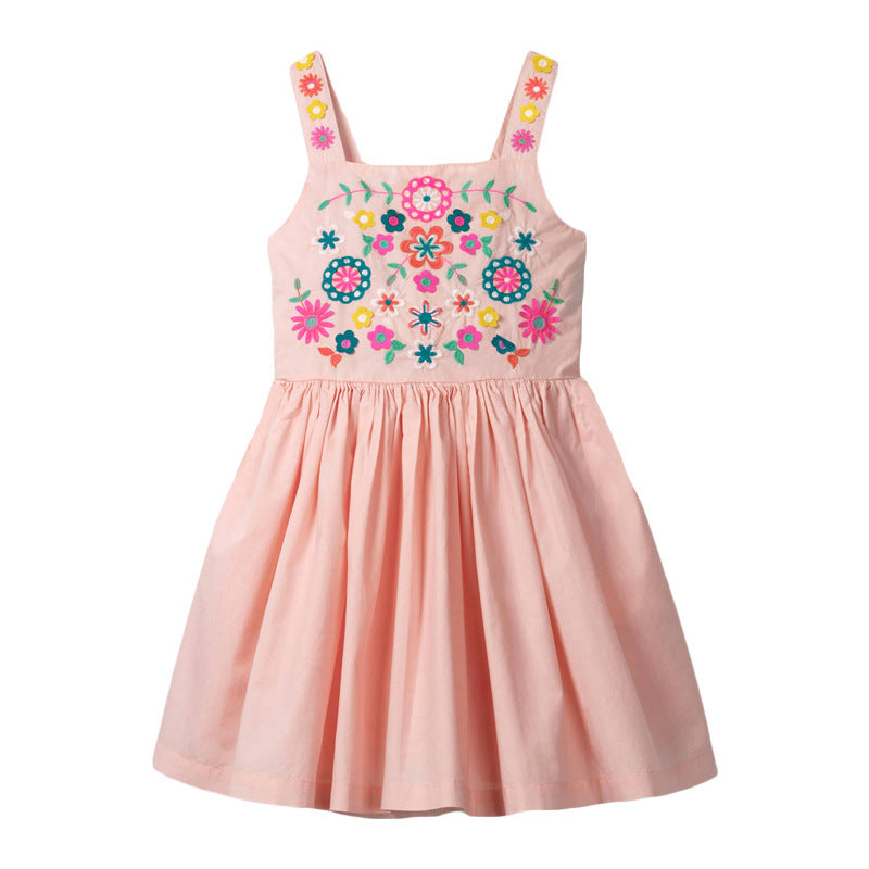Vestido infantil de punto bordado