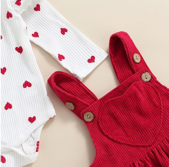 Traje de San Valentín para niña con forma de corazón talla R