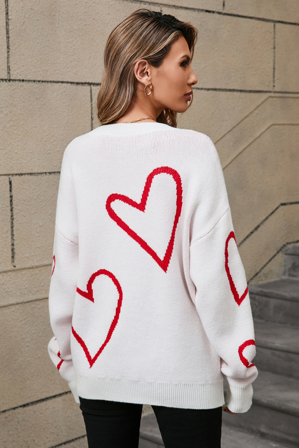 Angel Wings Heart Sweater | Cozy & Trendy Dropped Shoulder Design
