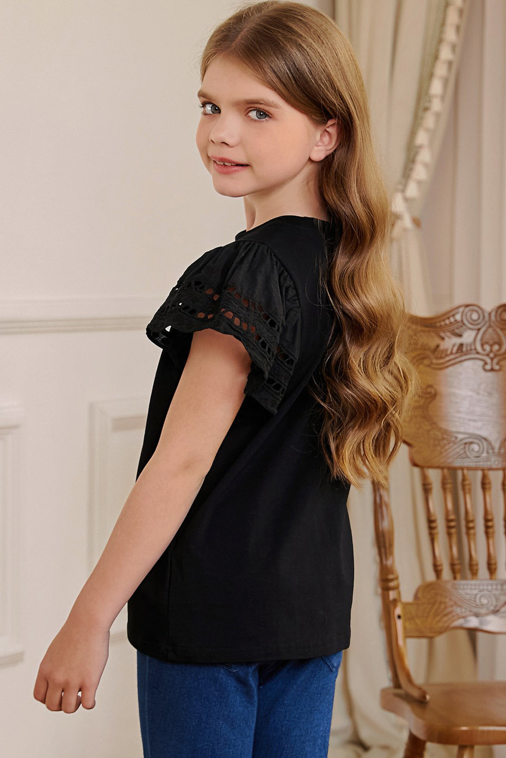 Round Neck Flutter Sleeve T-Shirt – Effortless Chic & Comfort
