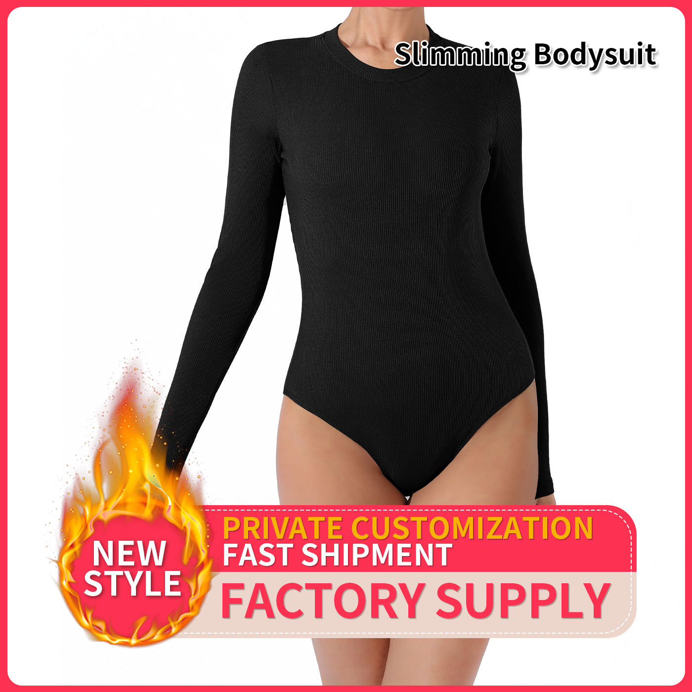 Body de color liso sencillo de moda para mujer