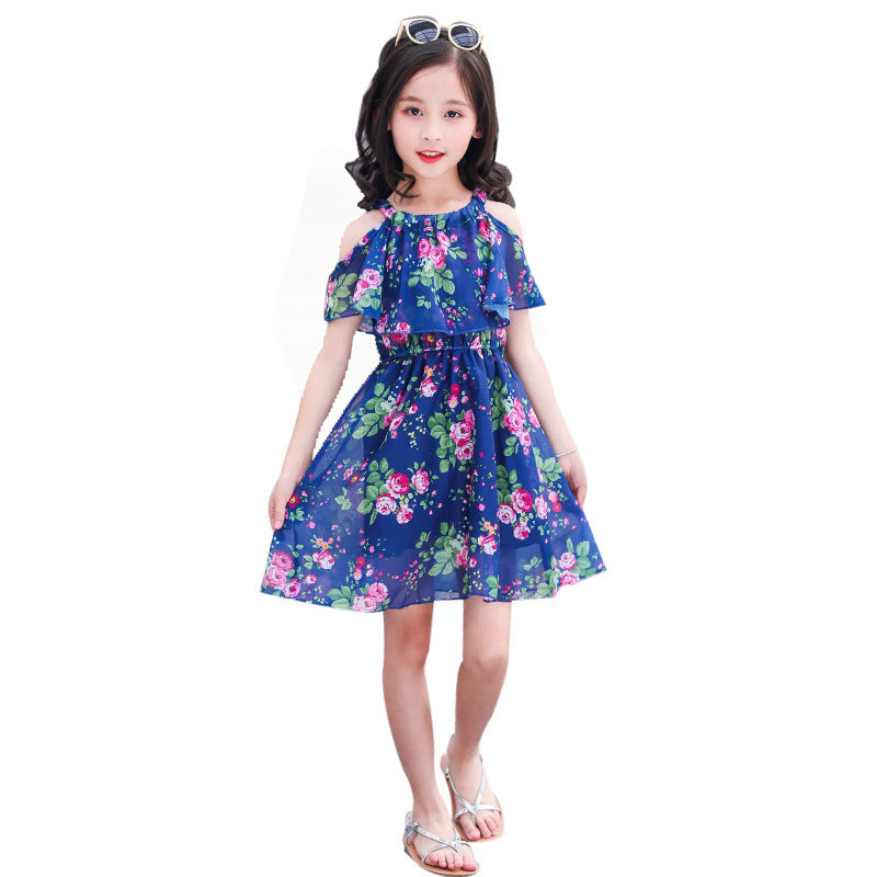 Vestido de princesa de niña estilo occidental Vestido de niña de celebridades de red Falda de gasa esponjosa