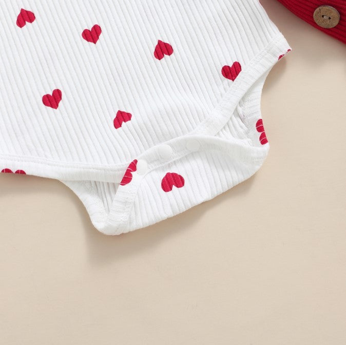 Baby Girl Valentine’s Day Outfit | Adorable Heart-Print Suit
