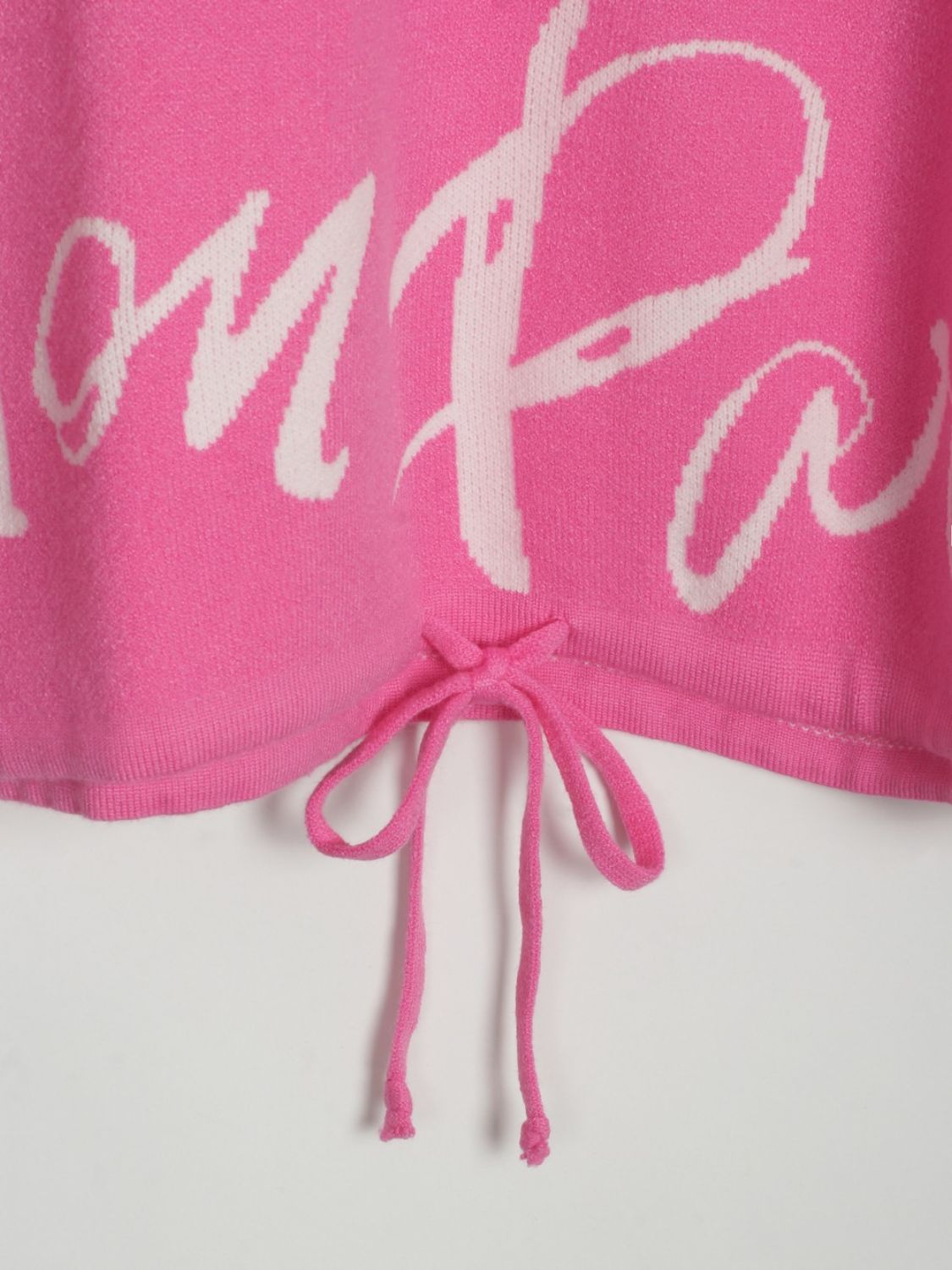 Drawstring Hem Letter Sweater | Trendy & Casual Dropped Shoulder Pullover