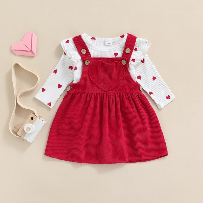 Traje de San Valentín para niña con forma de corazón talla R