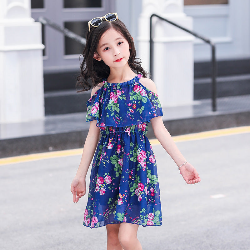 Vestido de princesa de niña estilo occidental Vestido de niña de celebridades de red Falda de gasa esponjosa