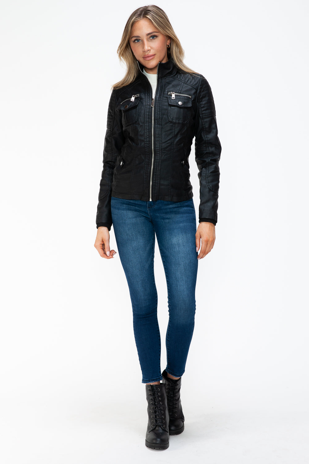 Chaqueta con múltiples bolsillos y capucha afelpada con capas sintéticas extraíbles de YMI