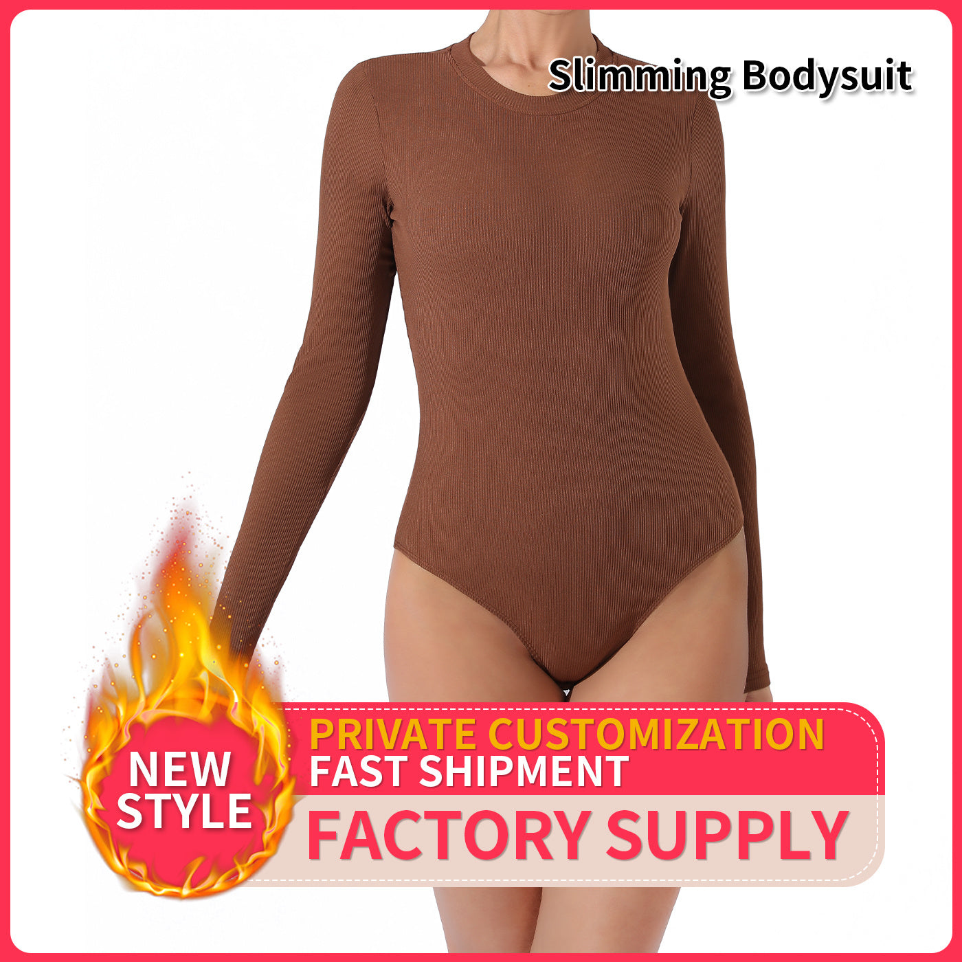 Body de color liso sencillo de moda para mujer
