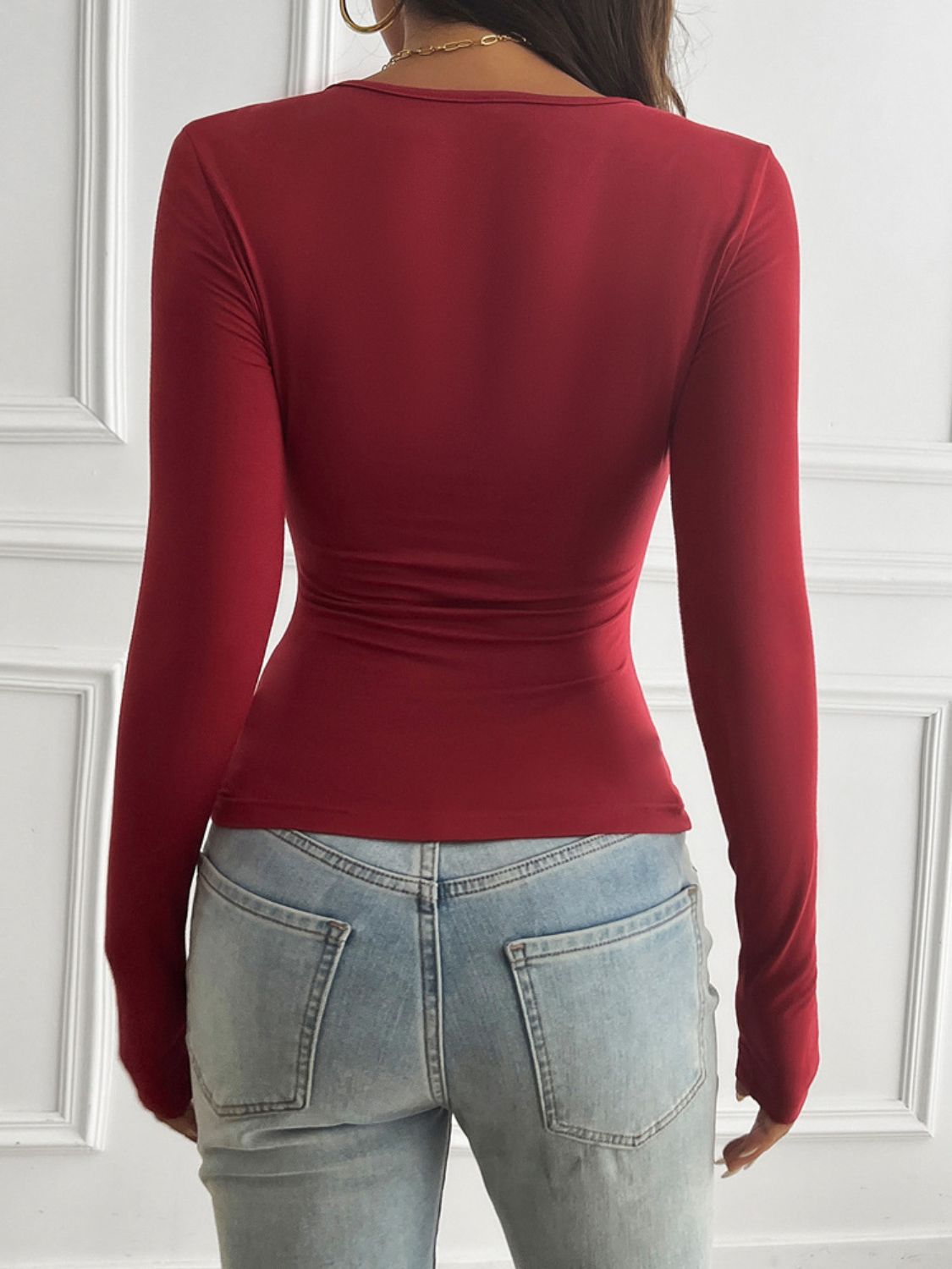 Camiseta de manga larga y cuello redondo Devine