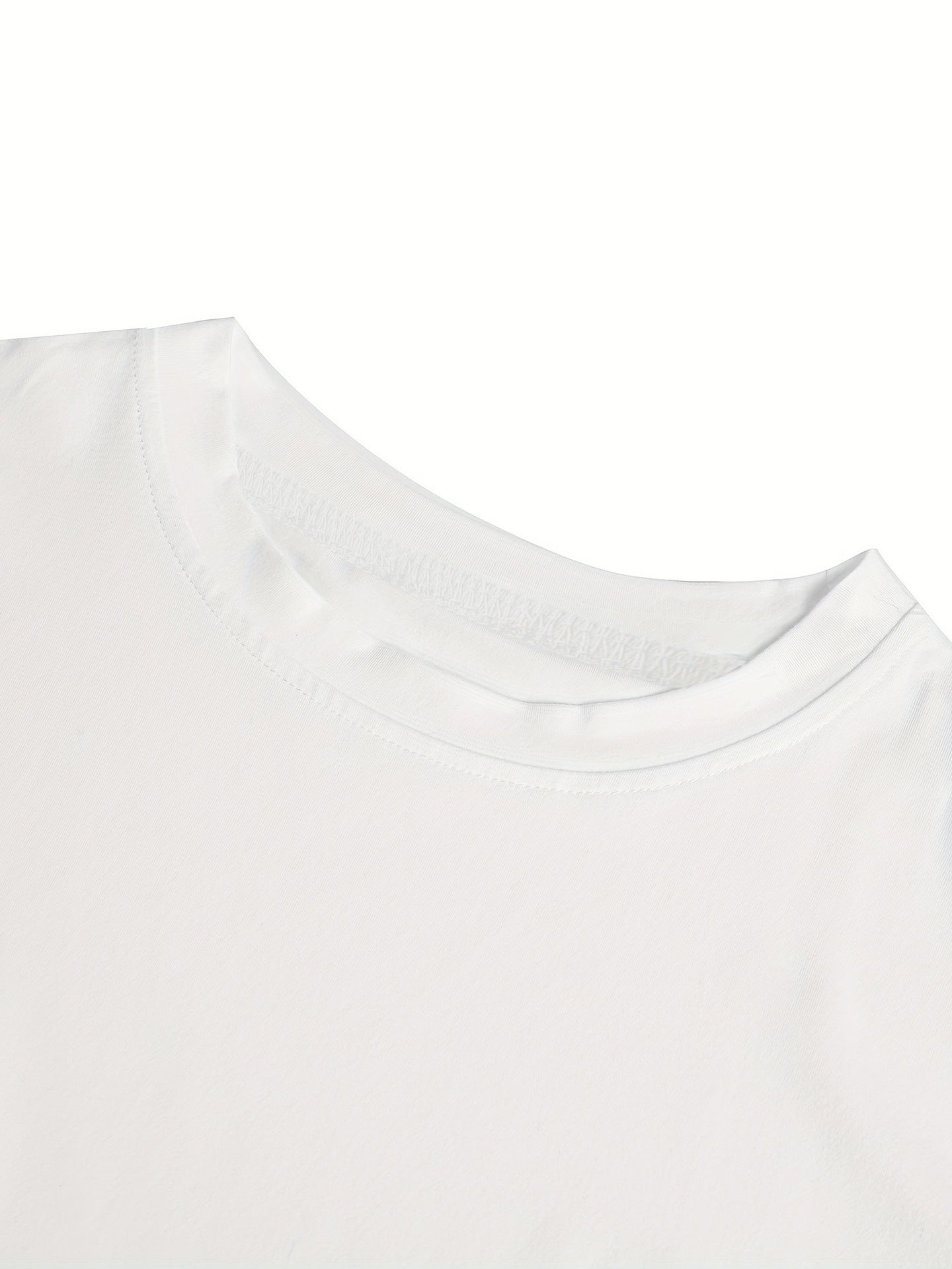 Camiseta retro con cuello redondo, mangas cortas y estampado de rosas invertidas