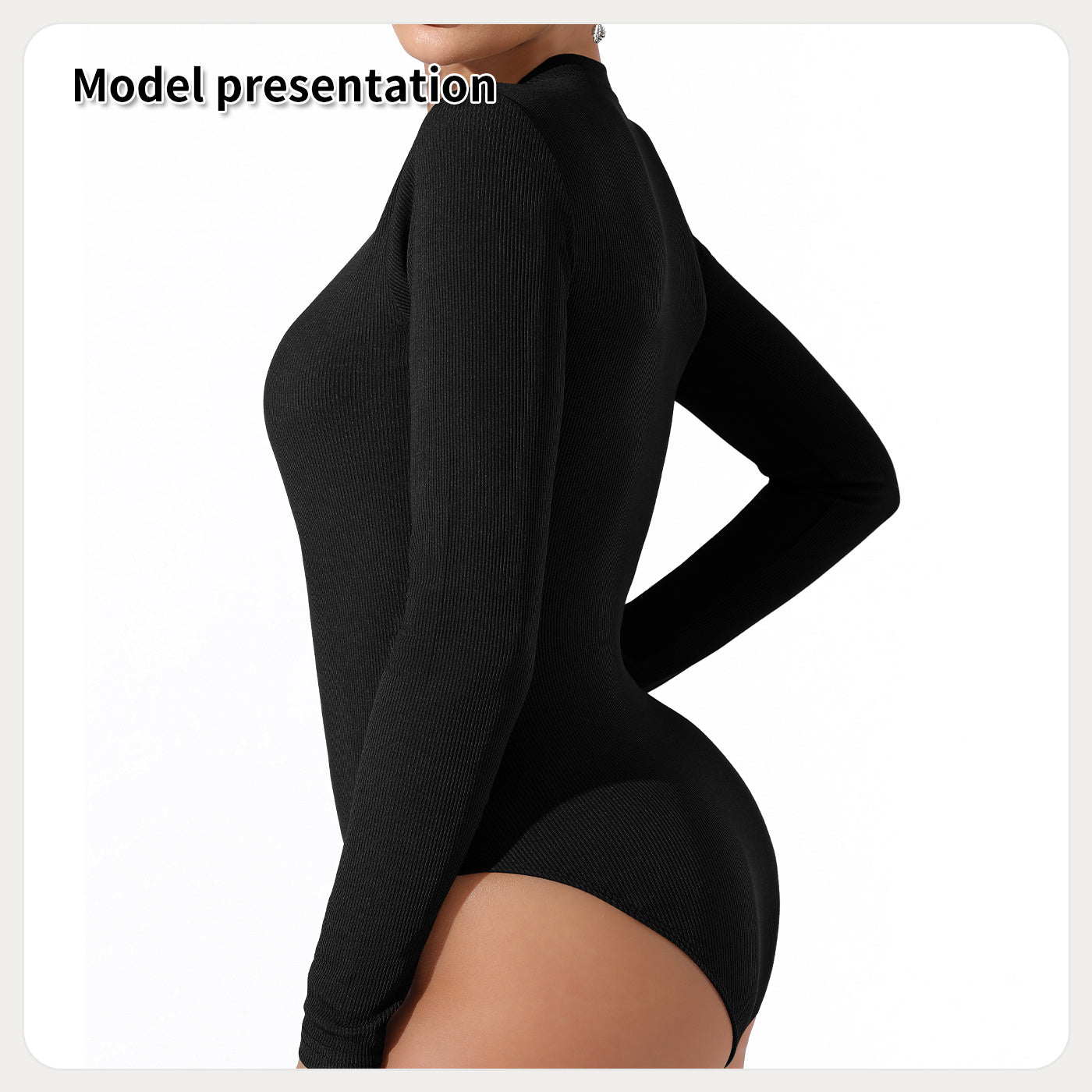 Body de color liso sencillo de moda para mujer
