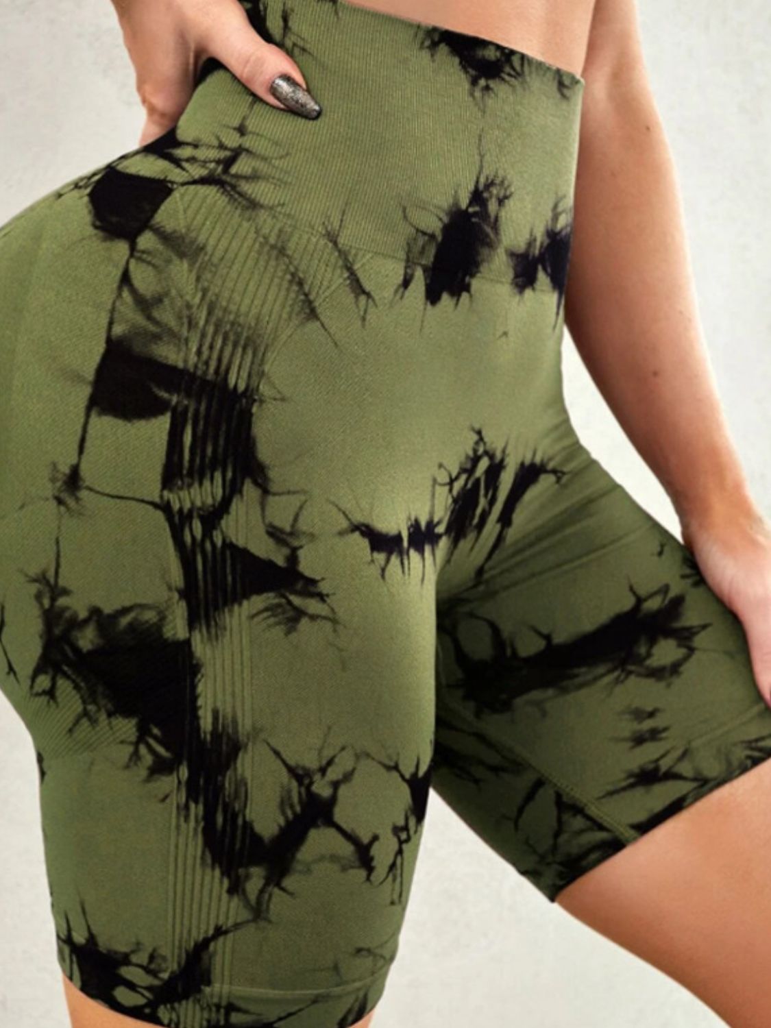 Pantalones cortos deportivos de cintura alta con efecto tie-dye