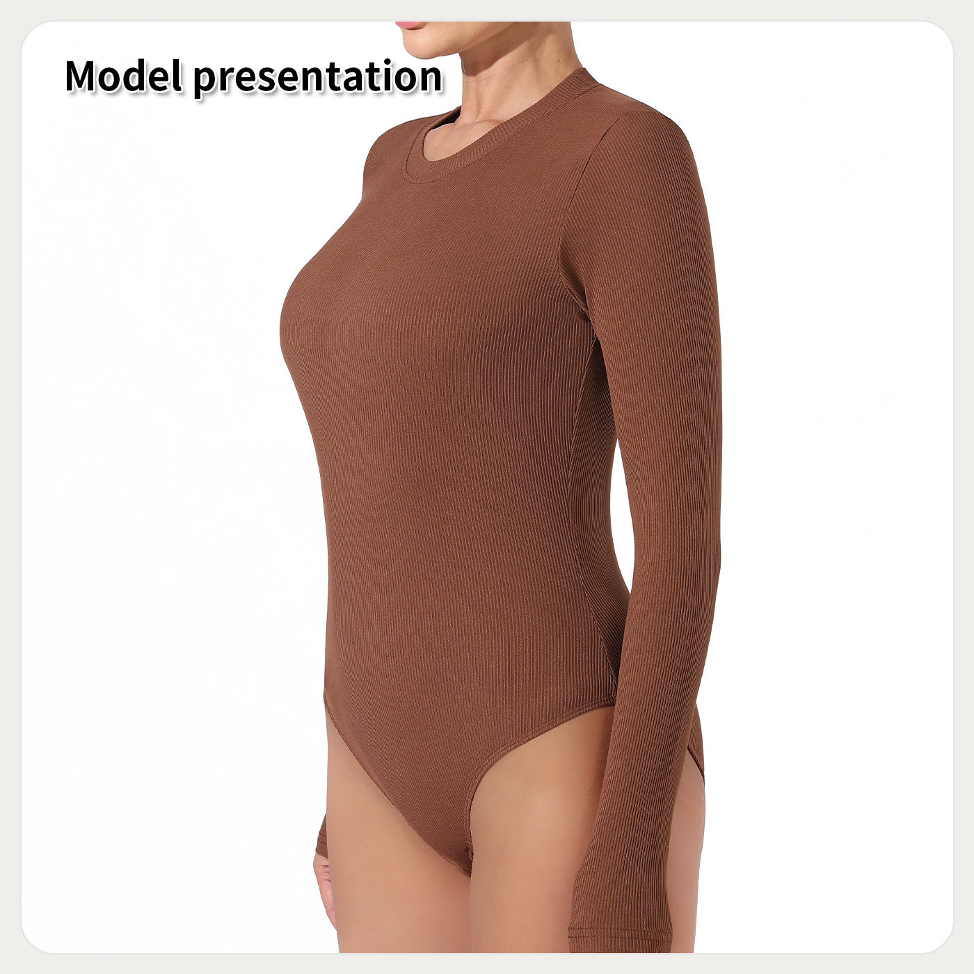 Body de color liso sencillo de moda para mujer