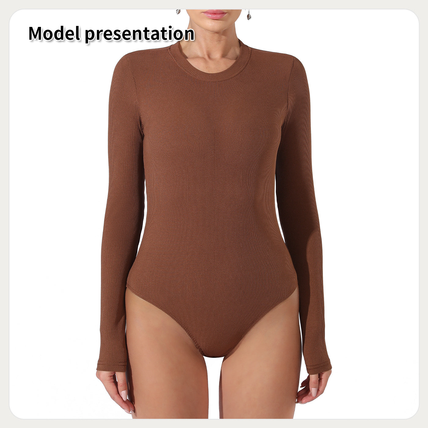 Body de color liso sencillo de moda para mujer