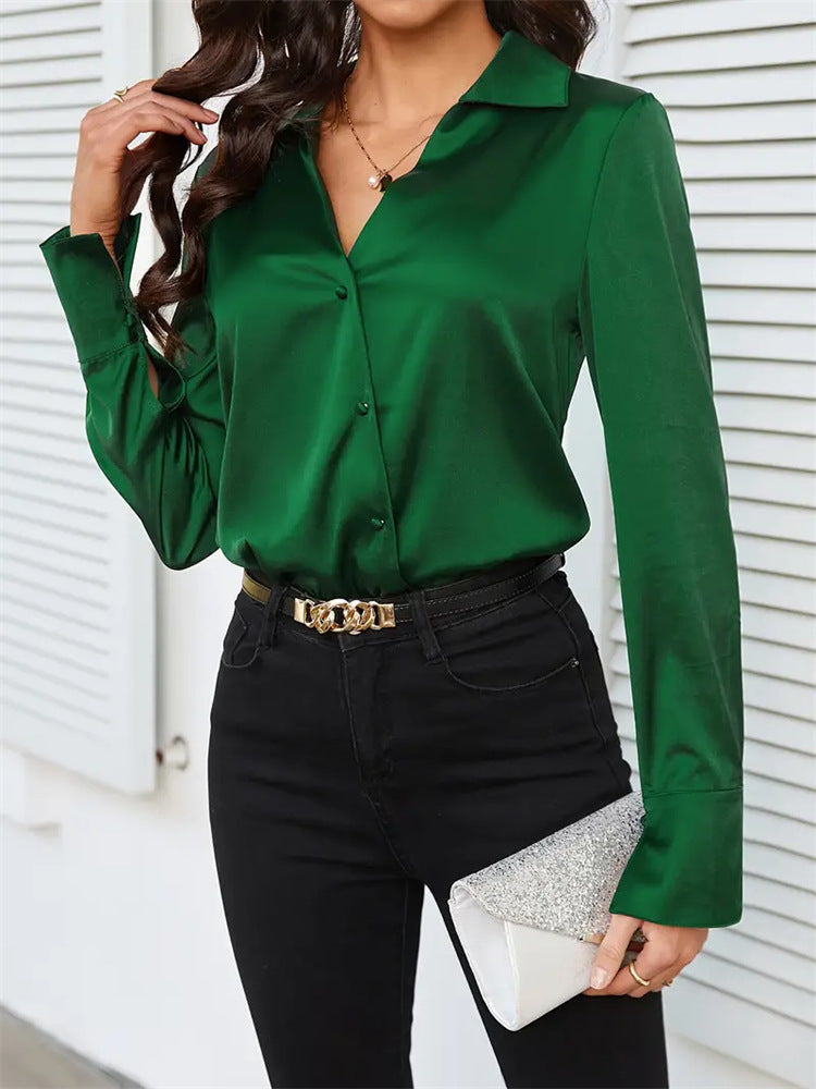 Camisa de manga larga con cuello abotonado