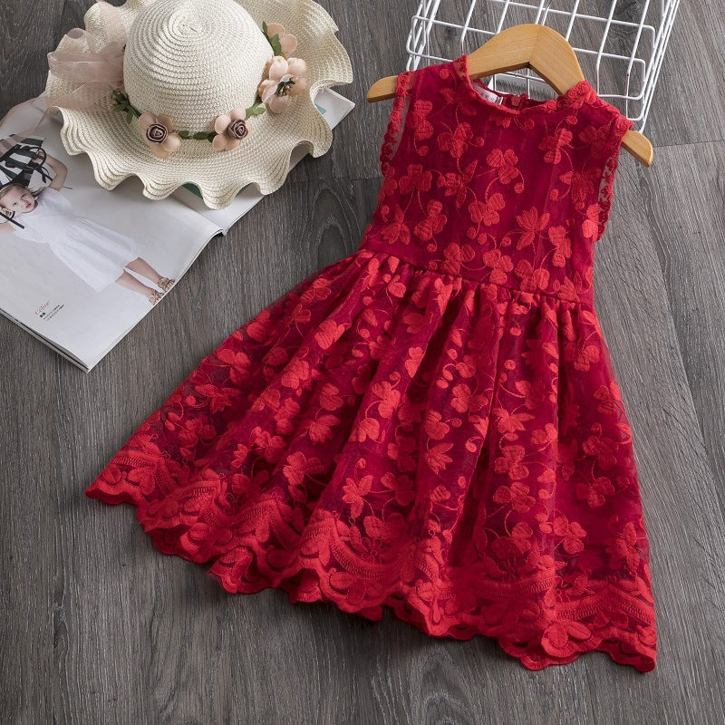 Vestido de princesa sin mangas con bordado de mariposas estilo occidental