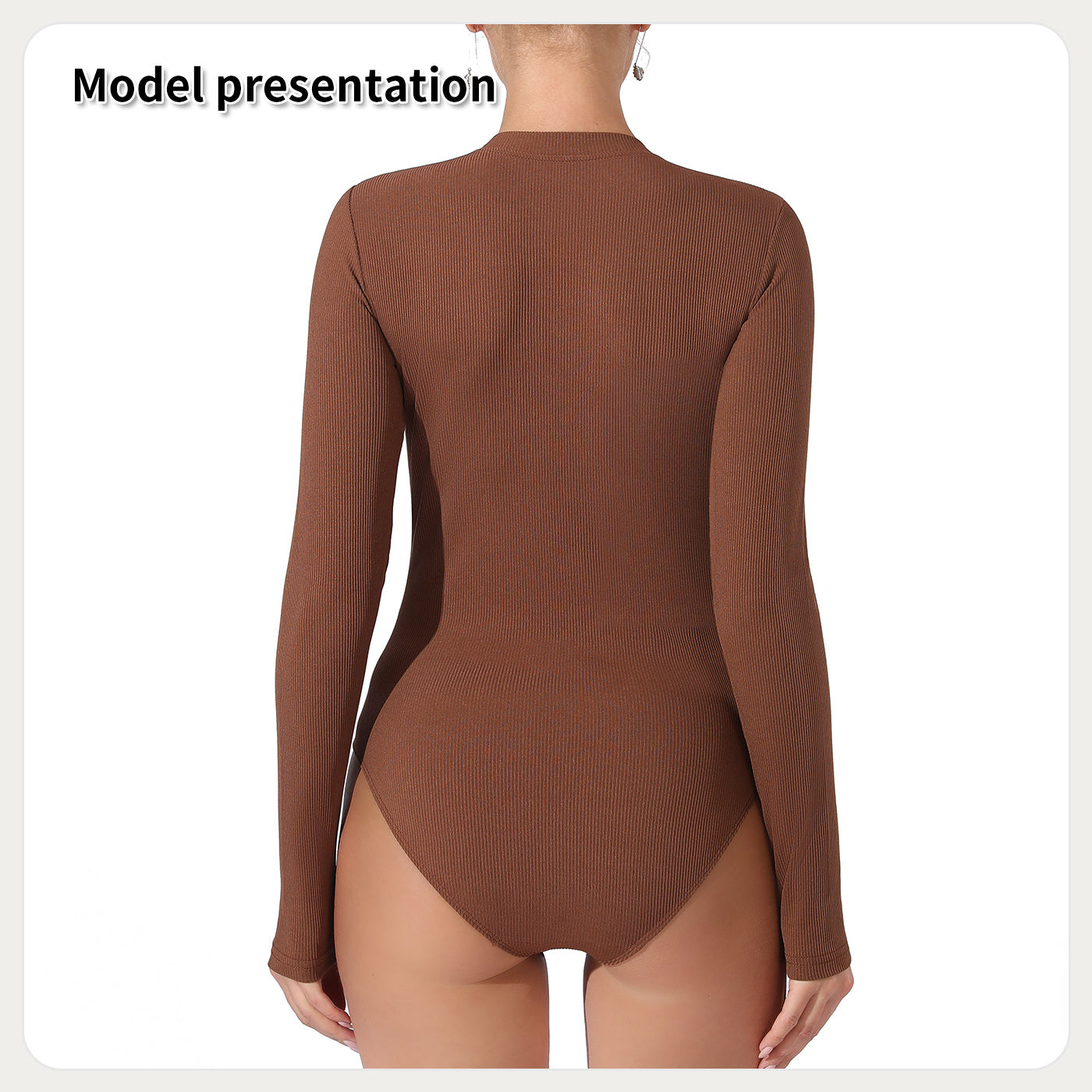 Body de color liso sencillo de moda para mujer