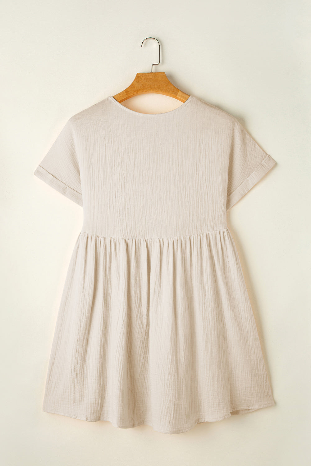 Vestido corto de encaje con escote en V y mangas cortas, color negro