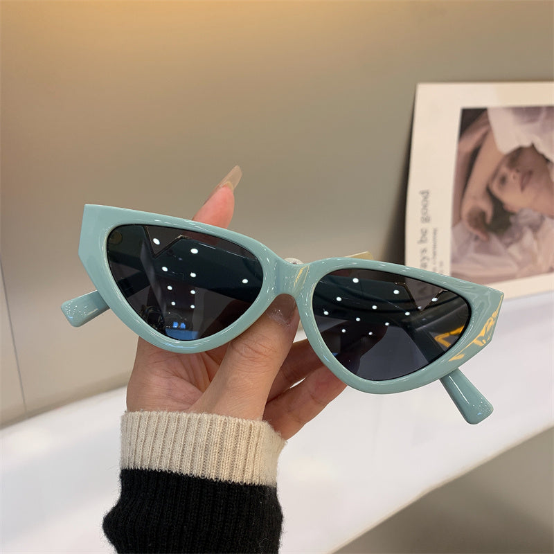 Gafas de sol informales con montura grande y forma de ojo de gato para mujer