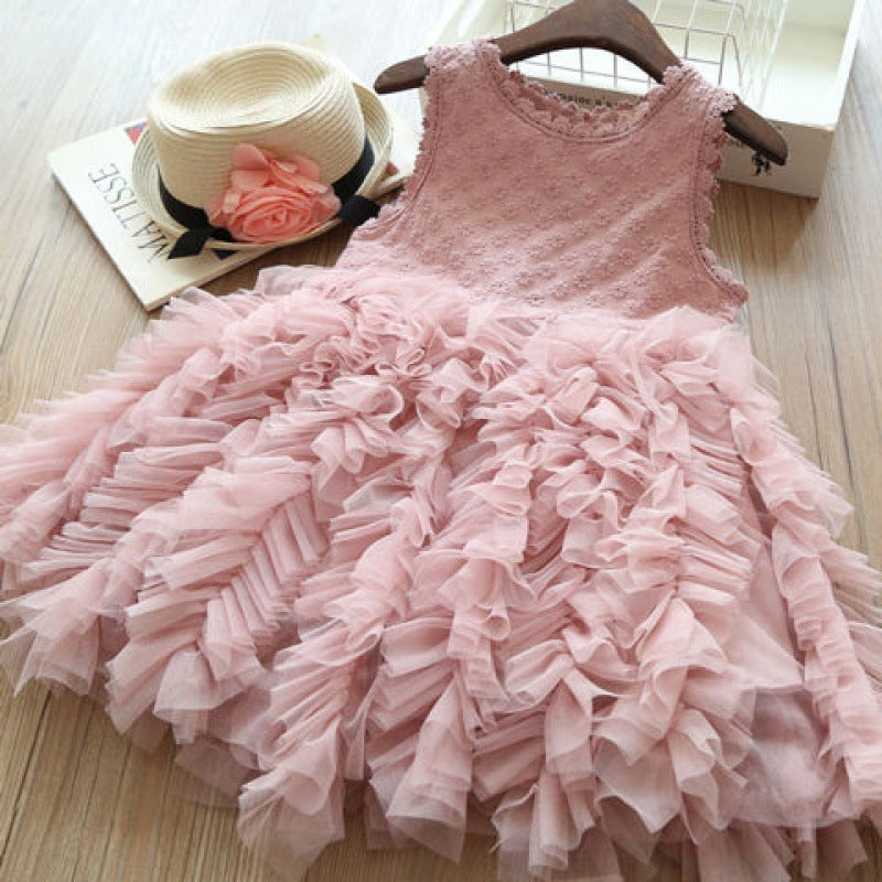 Vestido de princesa sin mangas con bordado de mariposas estilo occidental