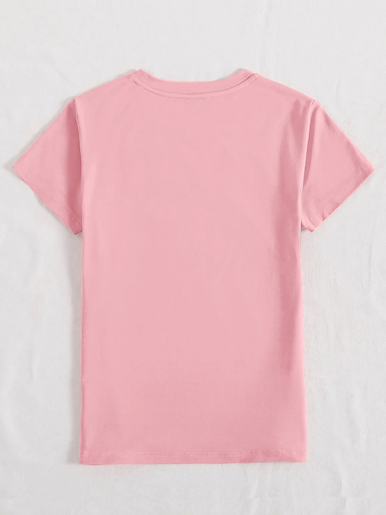 Camiseta de manga corta con cuello redondo y diseño de conejo