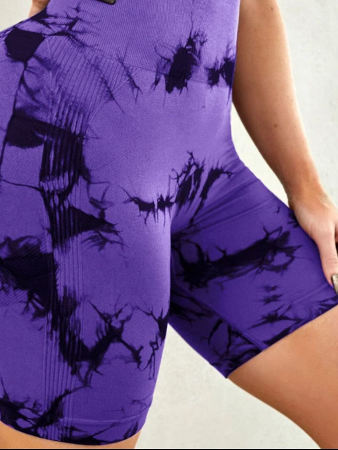 Pantalones cortos deportivos de cintura alta con efecto tie-dye