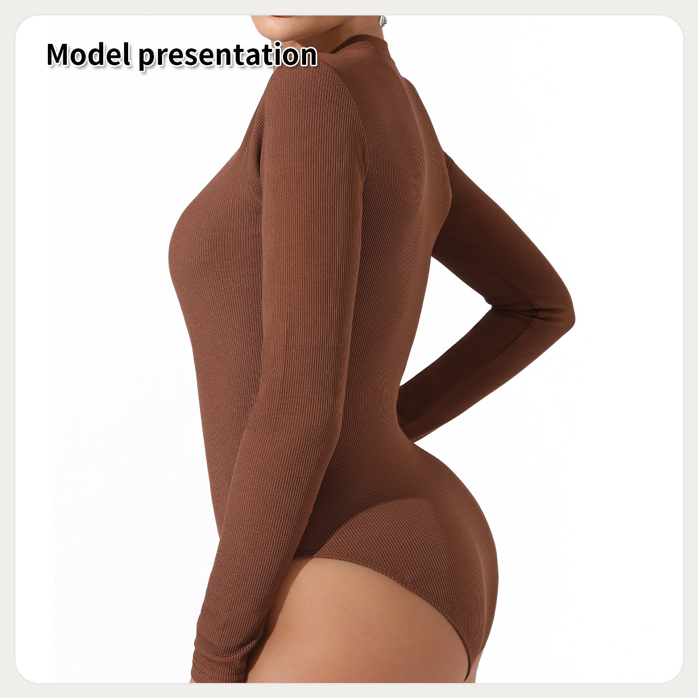 Body de color liso sencillo de moda para mujer