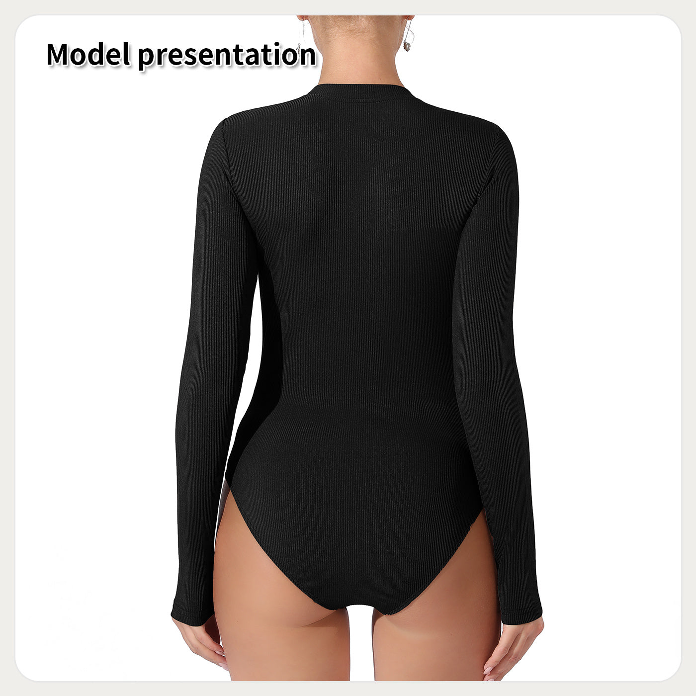 Body de color liso sencillo de moda para mujer