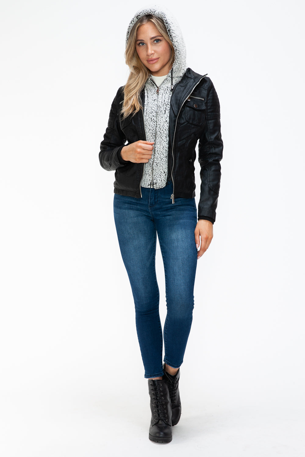 Chaqueta con múltiples bolsillos y capucha afelpada con capas sintéticas extraíbles de YMI