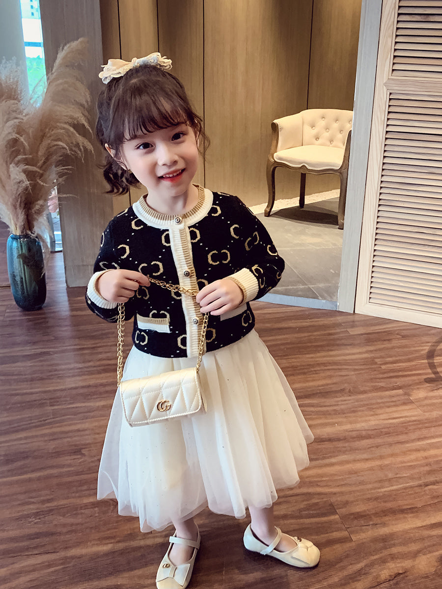 Chaleco tipo cárdigan de punto para niña