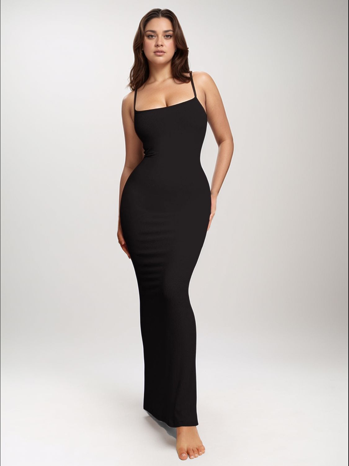 Vestido largo sin mangas con moldeador incorporado Basic Bae