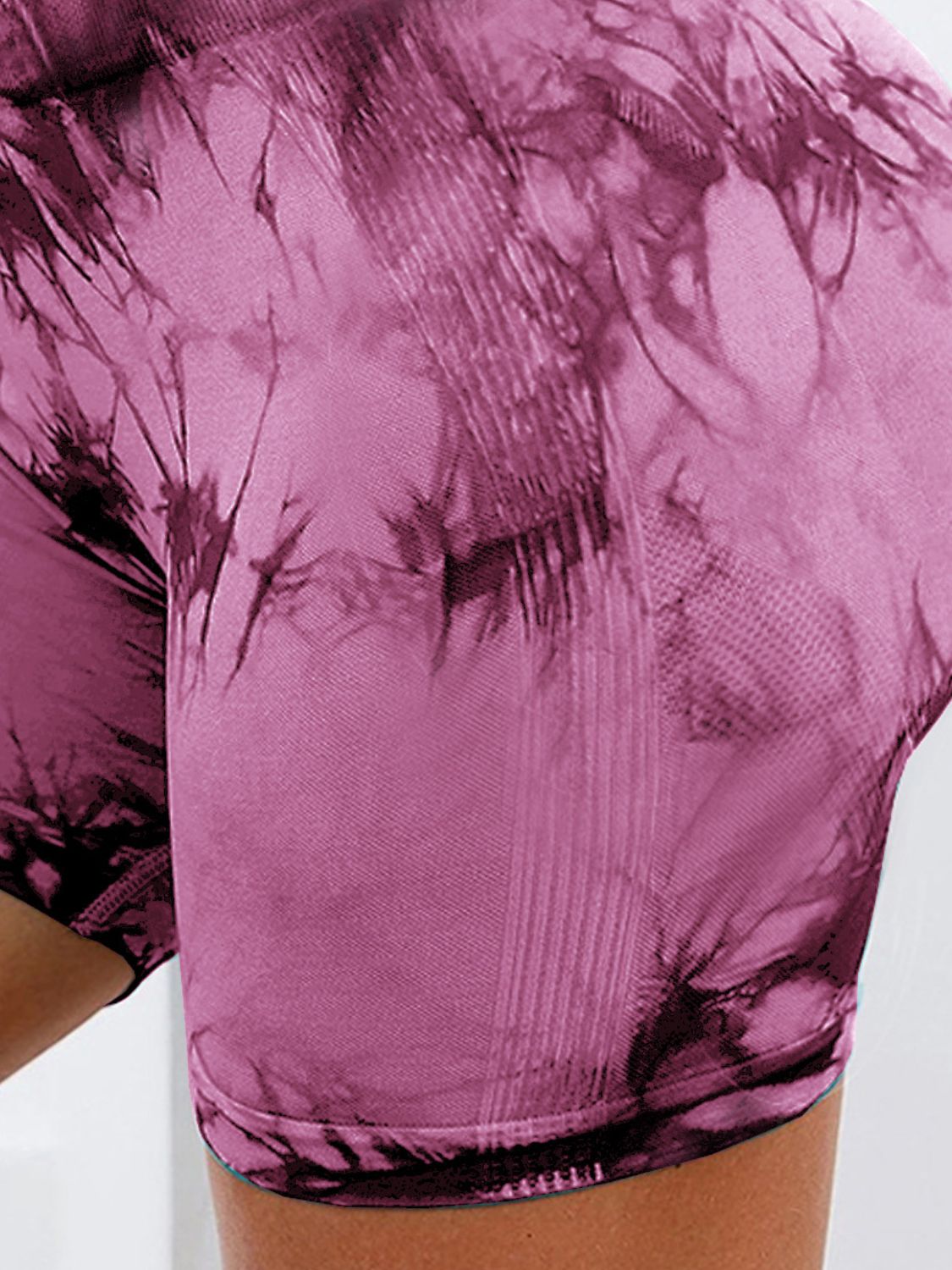 Pantalones cortos deportivos de cintura alta con efecto tie-dye