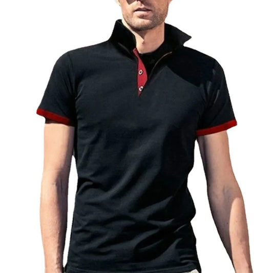 Camiseta tipo polo de manga corta para hombre, camiseta informal de color a juego