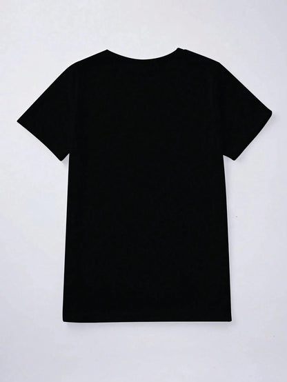 Heart Graphic Round Neck T-Shirt | Cute & Casual Short Sleeve Tee