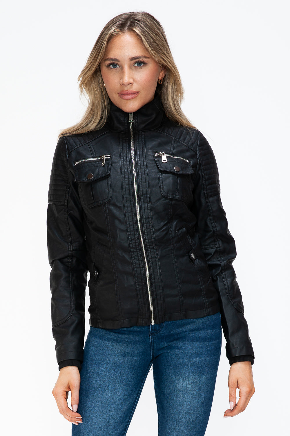 Chaqueta con múltiples bolsillos y capucha afelpada con capas sintéticas extraíbles de YMI