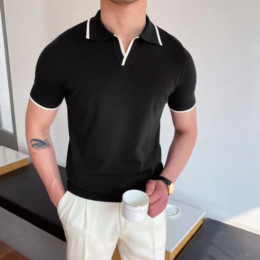 Men's Casual Polo Shirt Classic Polo Collar Short-Sleeve Top
