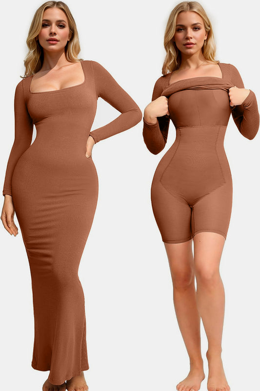 Basic Bae Shapewear Square Neck Maxi Dress