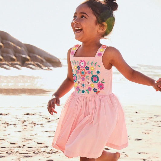 Knitted Embroidered Children's Dress – Cozy & Elegant