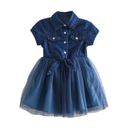 Denim Short Sleeve Dress – Casual & Chic