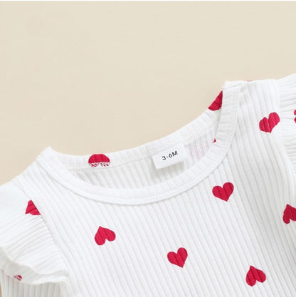 Baby Girl Valentine’s Day Outfit | Adorable Heart-Print Suit