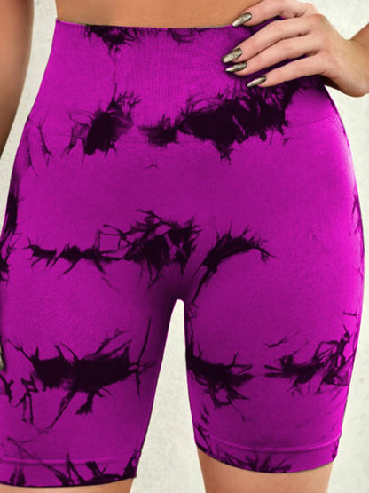 Tie-Dye High Waist Active Shorts | Trendy & Comfortable
