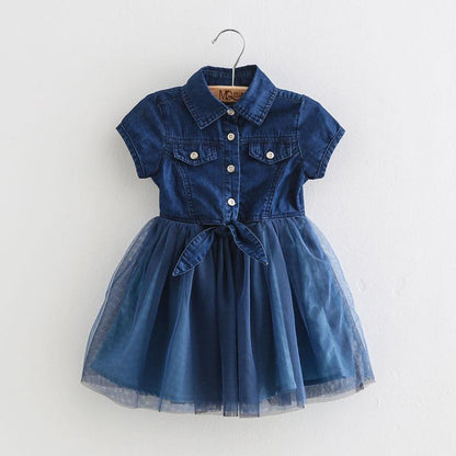 Denim Short Sleeve Dress – Casual & Chic