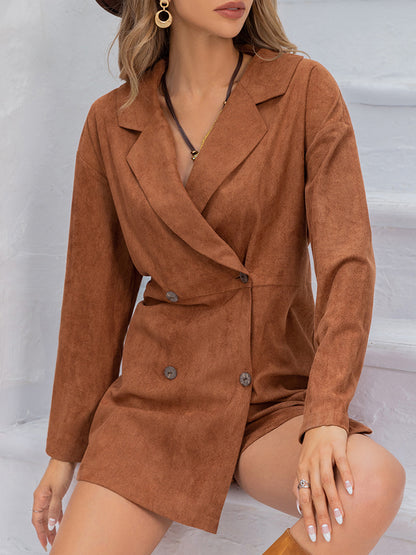 Lapel Collar Long Sleeve Romper | Chic & Sophisticated One-Piece Outfit