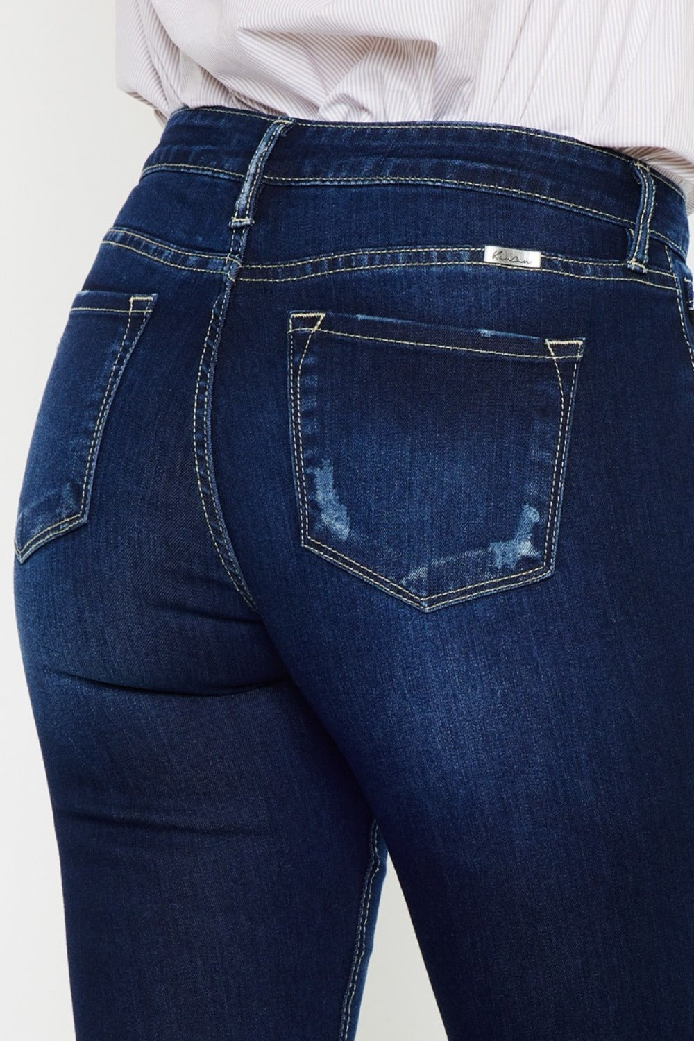 Kancan Mid Rise Slim Flare Jeans Classic & Flattering