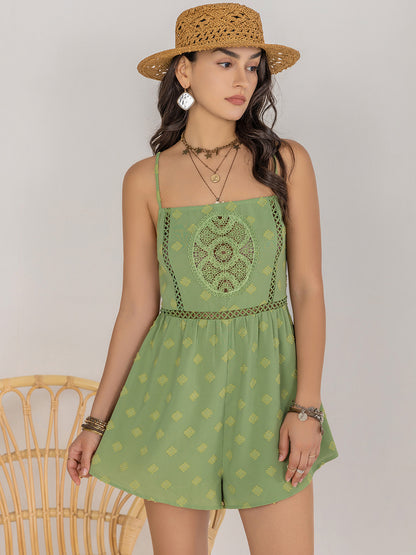 Square Neck Spaghetti Strap Romper – Chic & Trendy