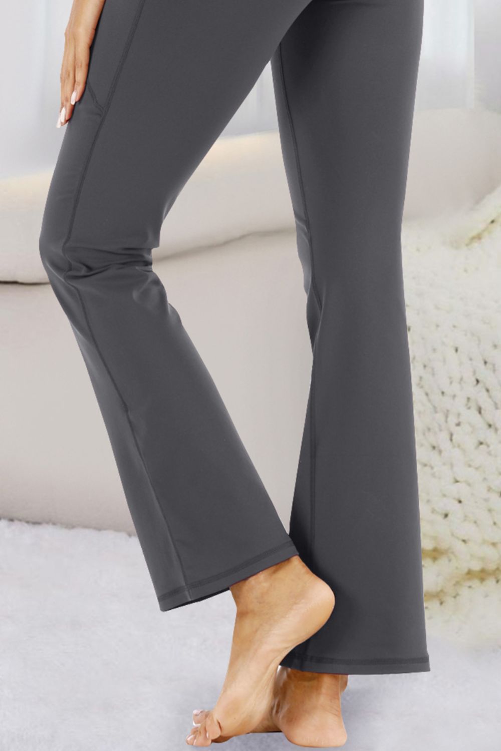 Pantalones deportivos de cintura alta con bolsillos