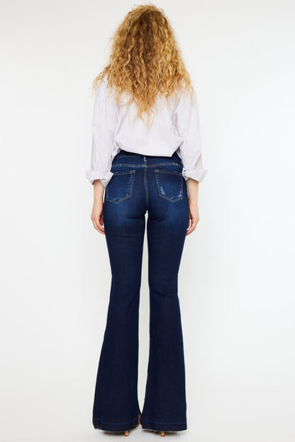 Kancan Mid Rise Slim Flare Jeans Classic & Flattering