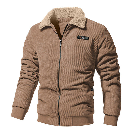 Men's Corduroy Padded Lapel Jacket Classic Warm & Stylish